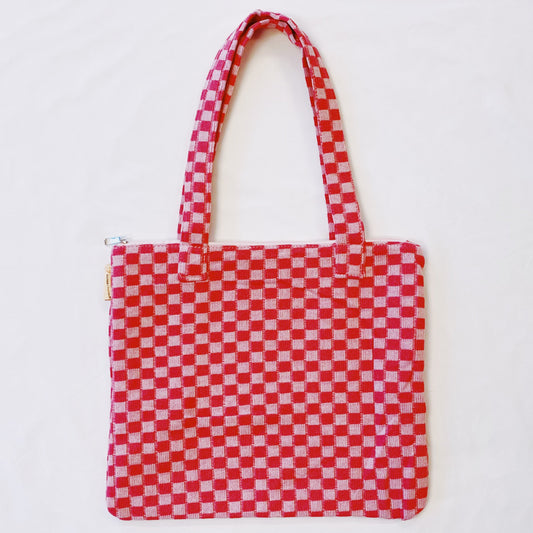 Bolso tote con cremallera "Check Yourself"
