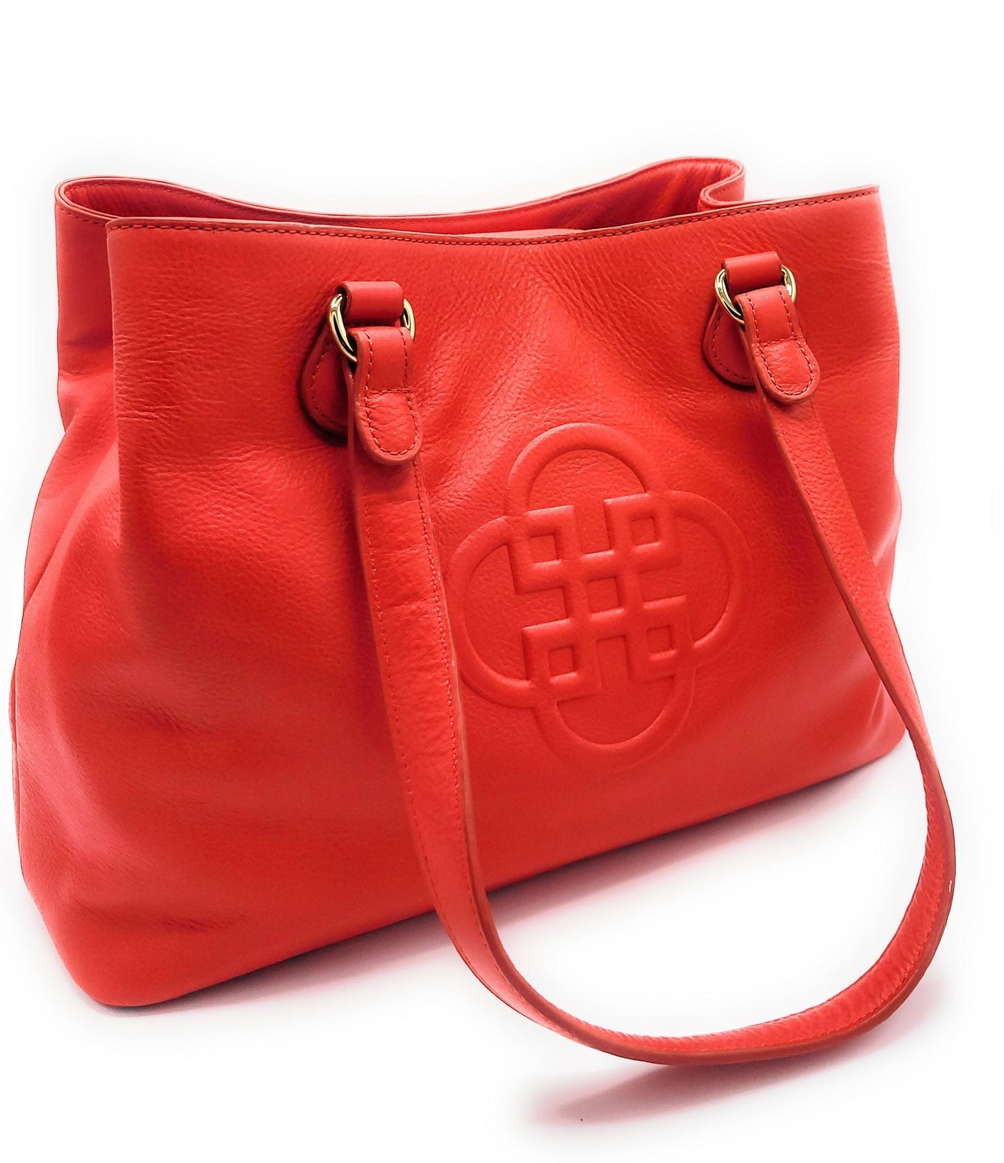 Rosie Leather Twin Strap Shoulder Bag - Red