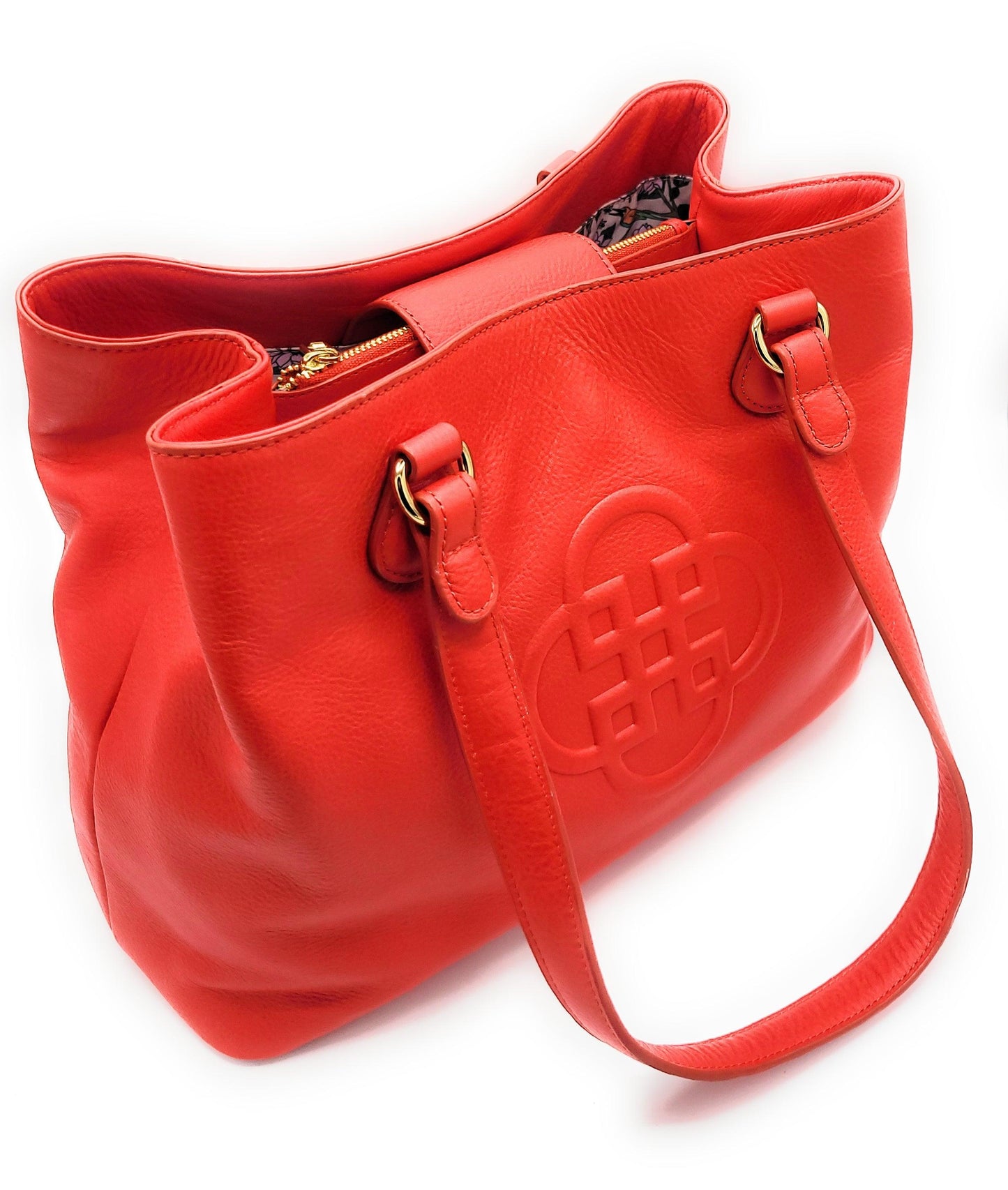 Rosie Leather Twin Strap Shoulder Bag - Red