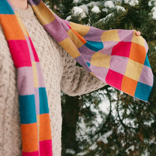 Bamboo Scarf – Bright Check