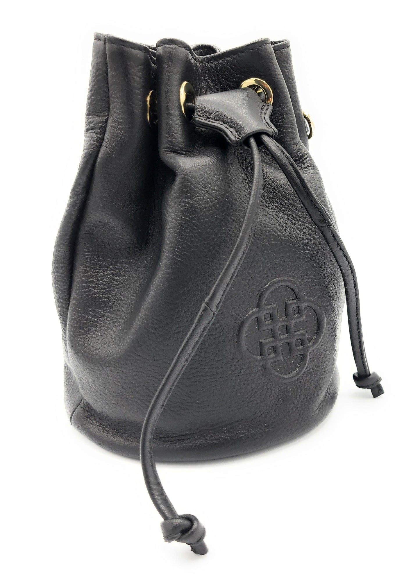 Pixie Leather Drawstring Crossbody Bag