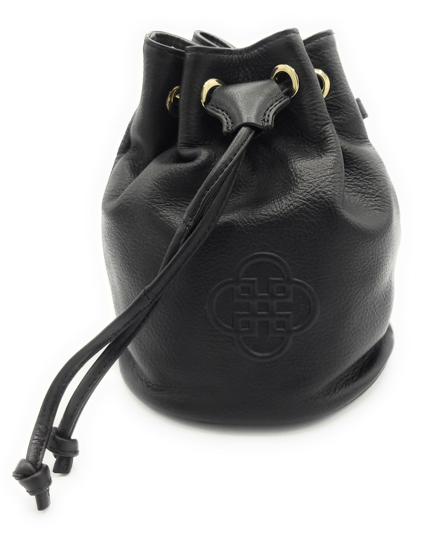 Pixie Leather Drawstring Crossbody Bag