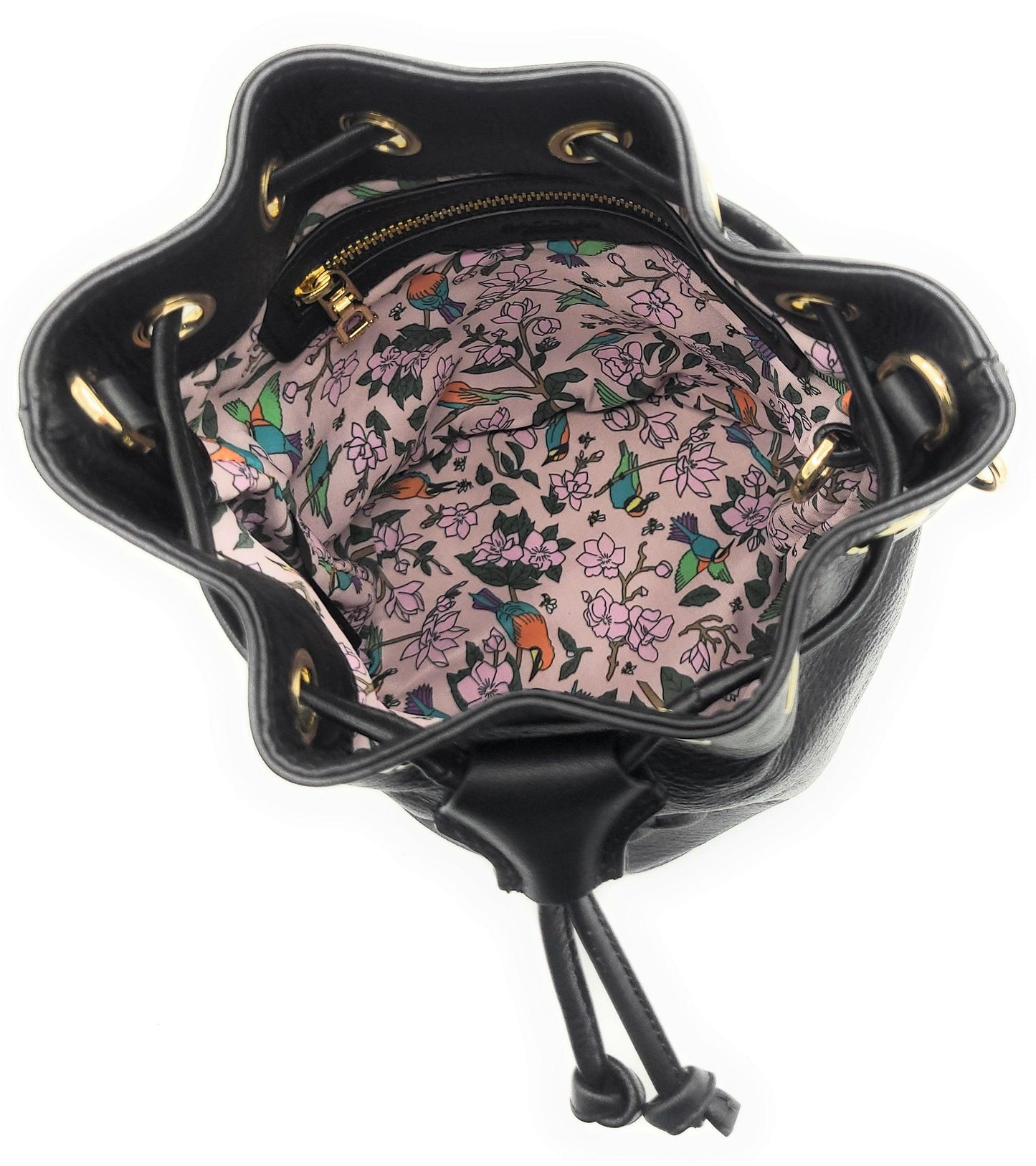 Pixie Leather Drawstring Crossbody Bag