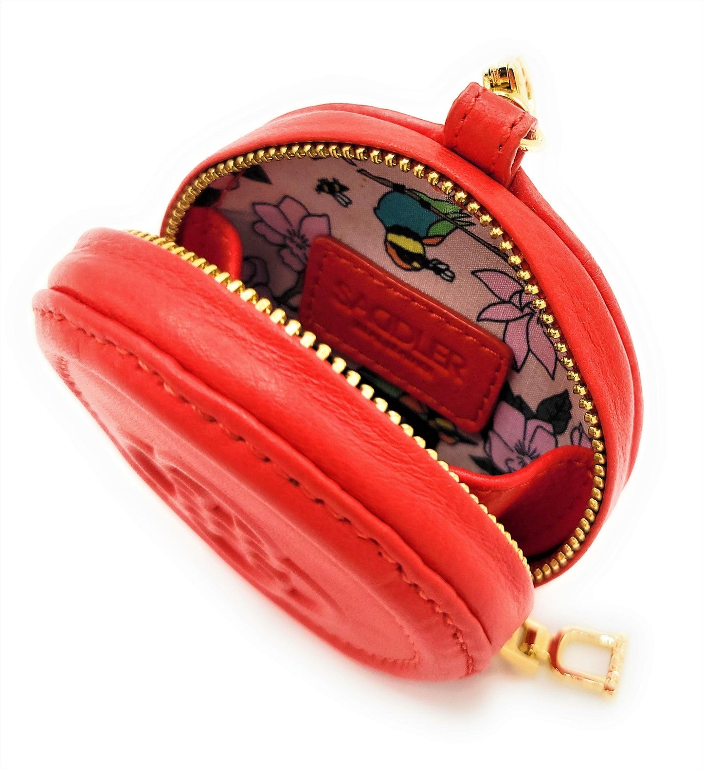 Ivy Leather Zip Top Coin Purse - Red