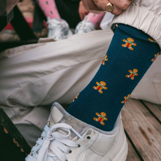 Gingerbread Men Matching Bamboo Socks – Adult & Child