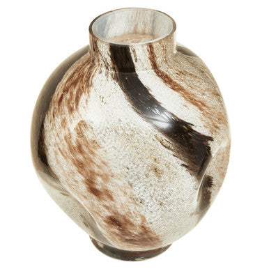 Jarrón pequeño de cristal Heba - Diseño multicolor en terracota