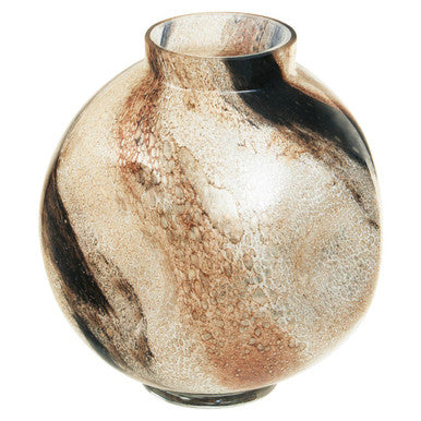 Jarrón grande de cristal Heba - Diseño multicolor en tonos tierra