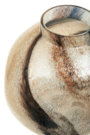 Jarrón grande de cristal Heba - Diseño multicolor en tonos tierra