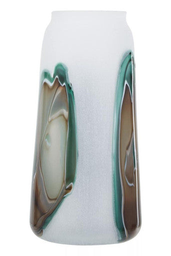 Jarrón alto de cristal Hakan - Diseño multicolor en tonos tierra