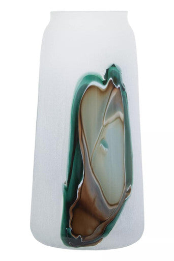 Jarrón alto de cristal Hakan - Diseño multicolor en tonos tierra