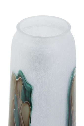 Jarrón alto de cristal Hakan - Diseño multicolor en tonos tierra