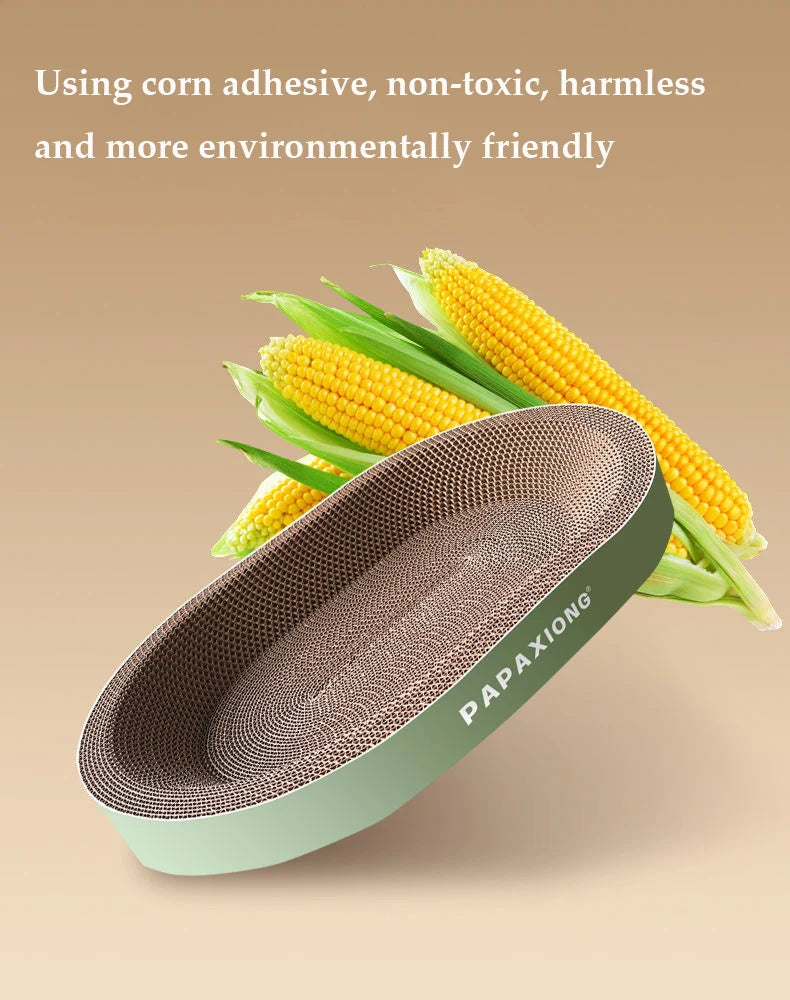 Eco-Friendly Cat Scratcher and Bed Set - Corn Binder Construction
