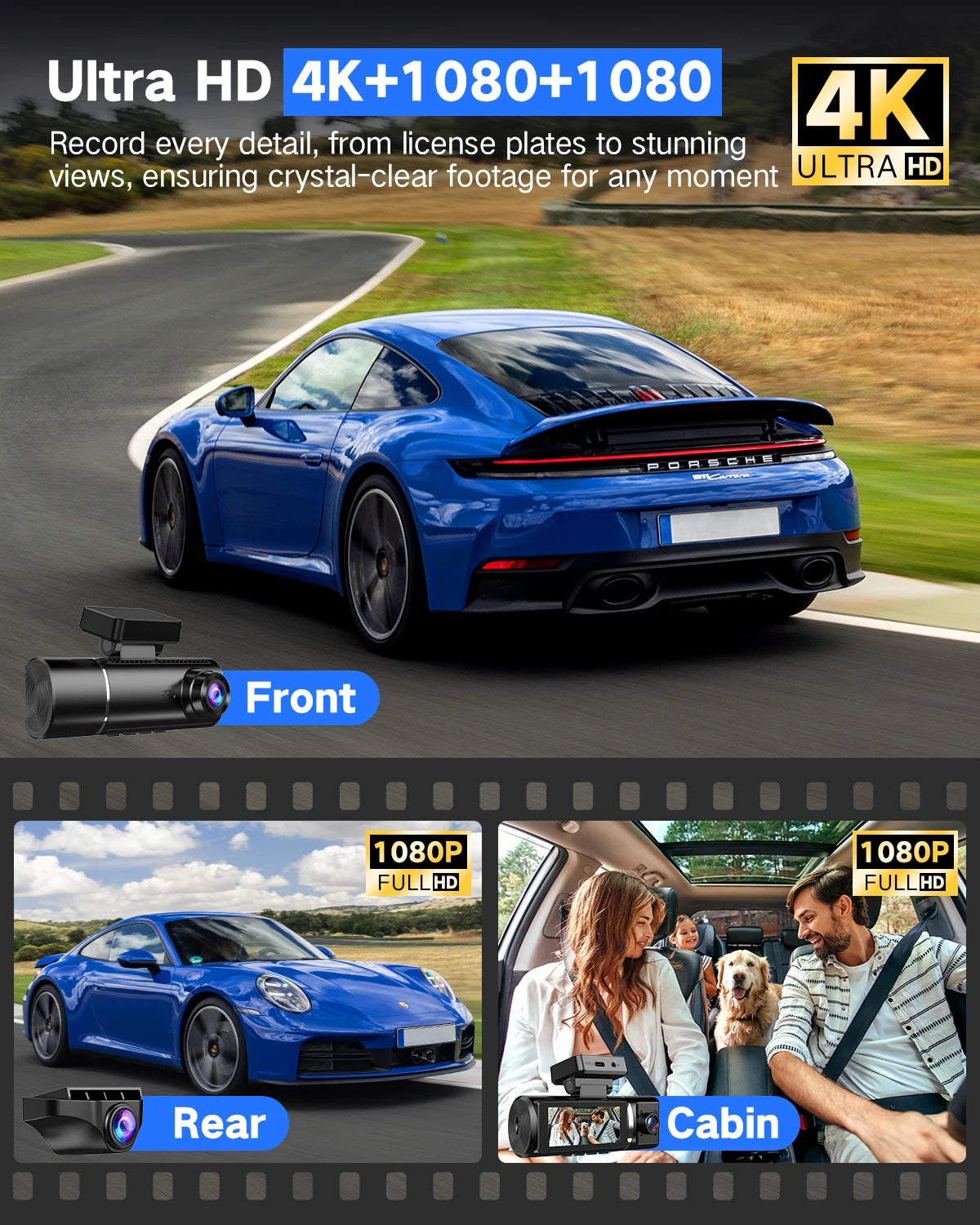 4K Dual Lens Dash Cam - Ultra HD Car DVR