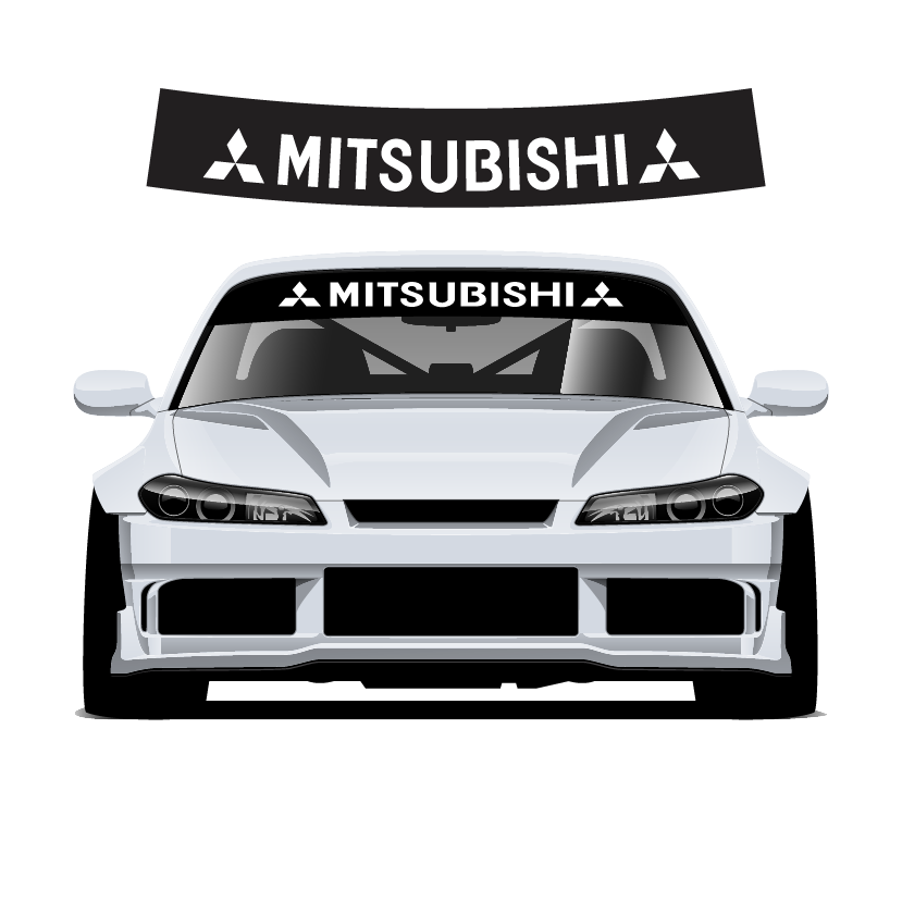 Mitsubishi Custom Vinyl Sunstrip - Universal Fit 140cm 150cm 160cm