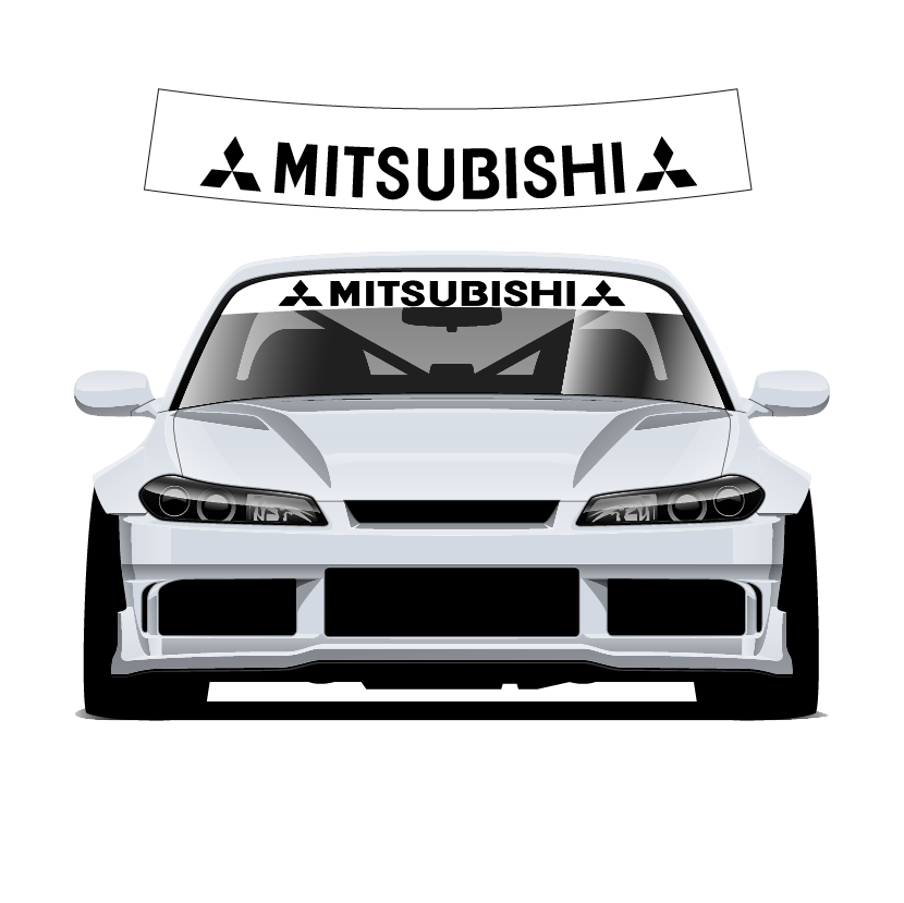 Mitsubishi Custom Vinyl Sunstrip - Universal Fit 140cm 150cm 160cm