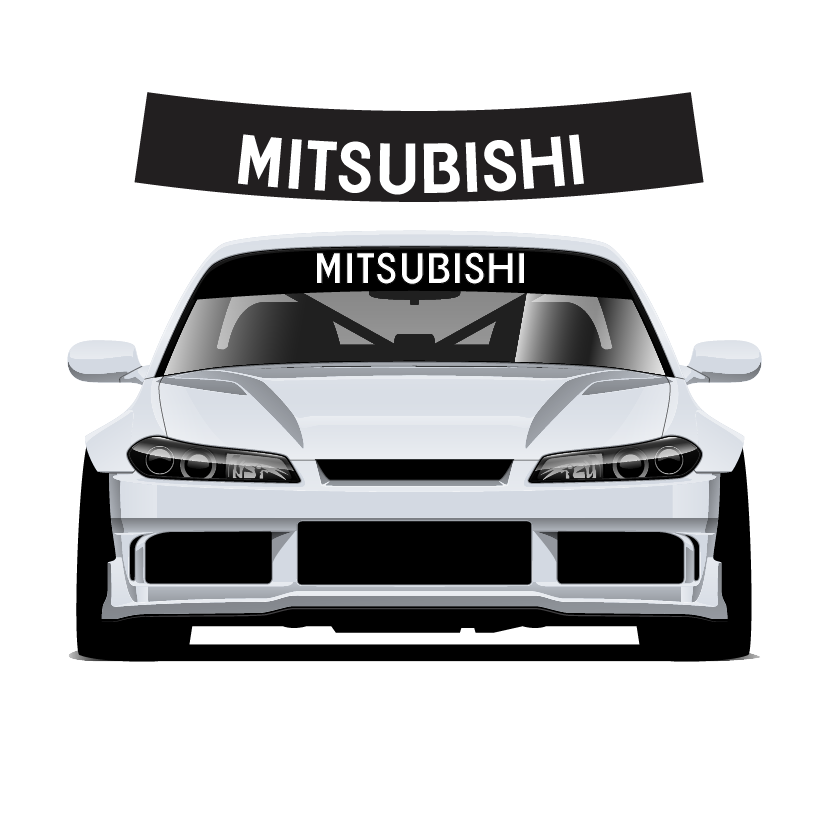 Mitsubishi Custom Vinyl Sunstrip - Universal Fit 140cm 150cm 160cm