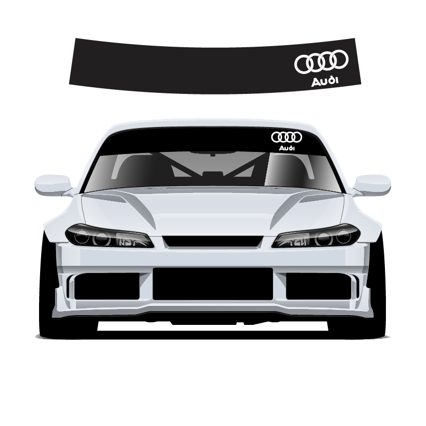 Audi Custom Vinyl Sunstrip - Universal Fit 140cm 150cm 160cm