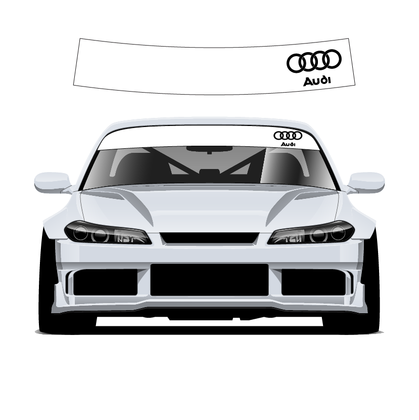 Audi Custom Vinyl Sunstrip - Universal Fit 140cm 150cm 160cm