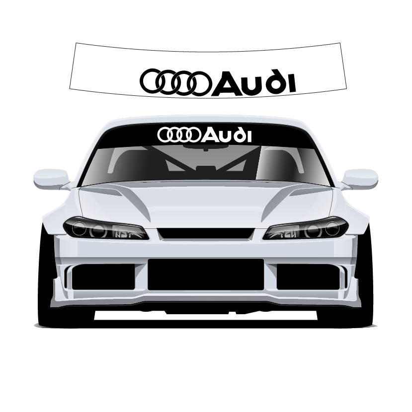 Audi Custom Vinyl Sunstrip - Universal Fit 140cm 150cm 160cm