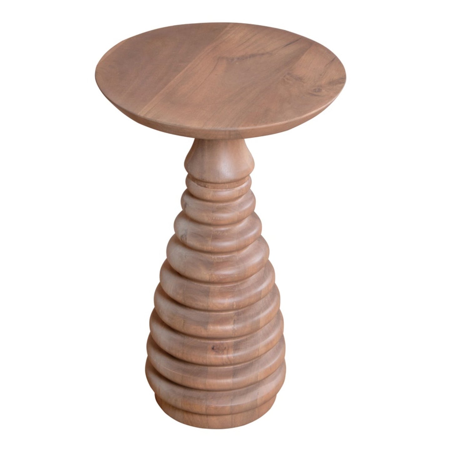 Chester Cane and Wood Pedestal Side Table