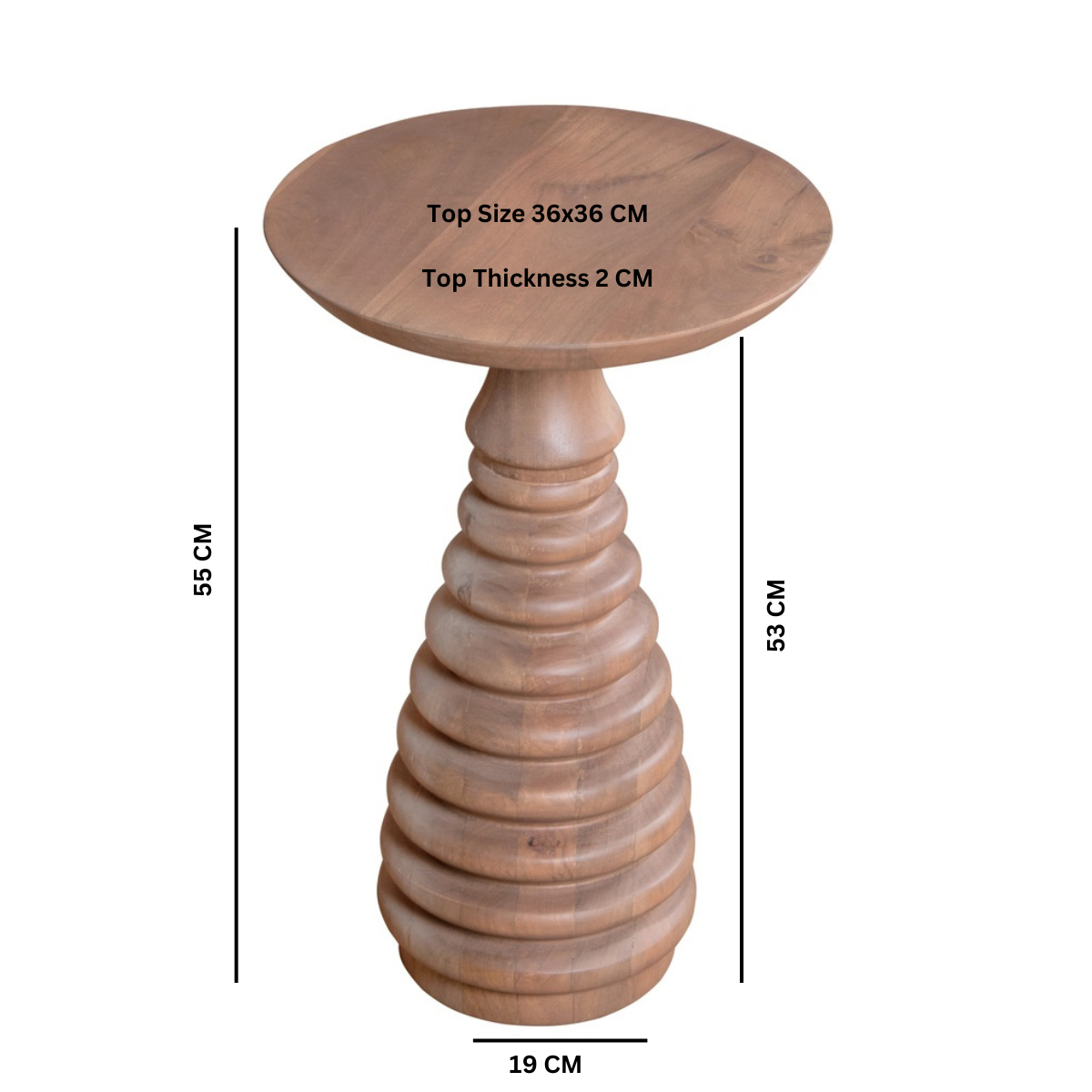 Chester Cane and Wood Pedestal Side Table