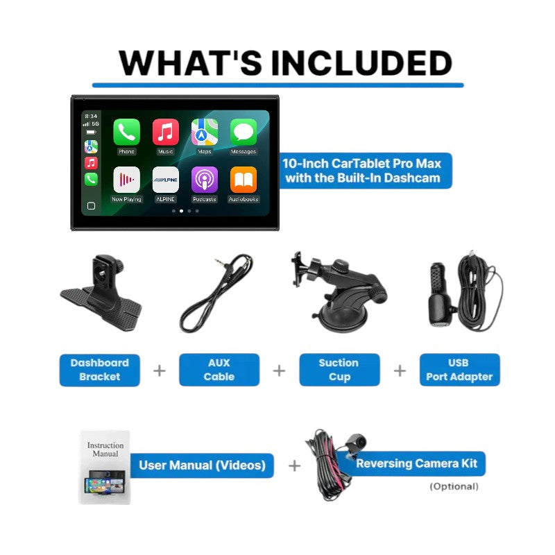 SmartDash™ CarPlay Tablet 7" - Wireless Display with GPS & Bluetooth