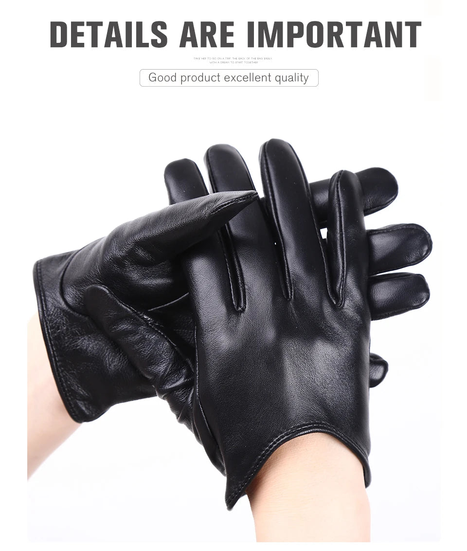 Guantes de cuero de moda para mujer: mitones cálidos de invierno
