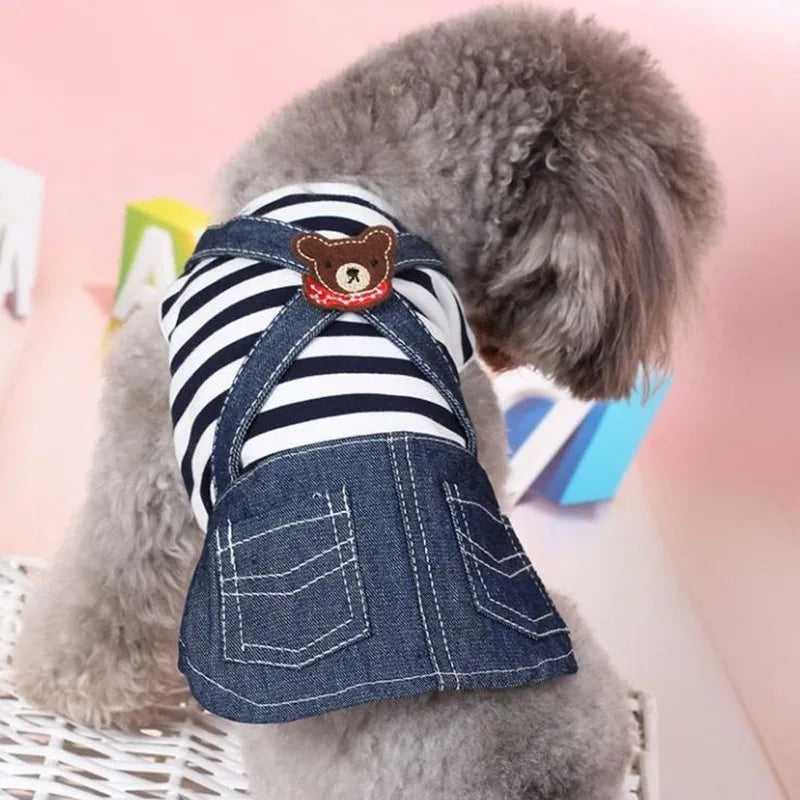Vestidos de verano a rayas para mascotas