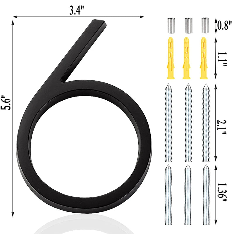 Extra Large Floating House Numbers 142mm - Modern Black Address Signs