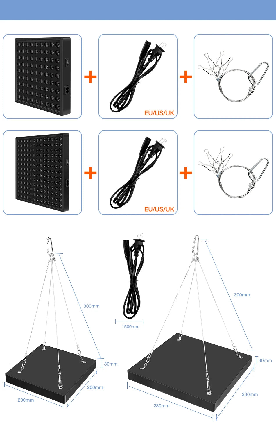 Lampe de culture LED haute puissance 2000 W/3000 W - Phytolampe à spectre complet 2835