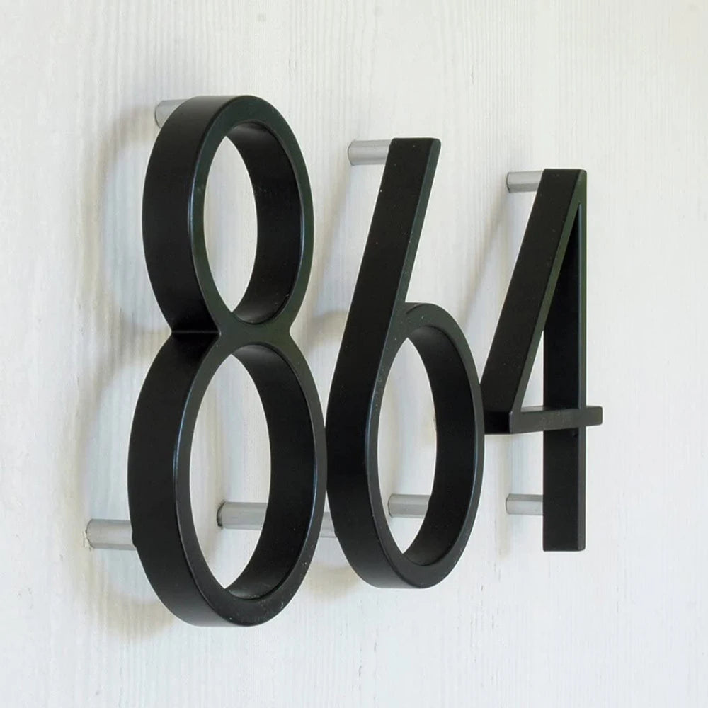 Extra Large Floating House Numbers 142mm - Modern Black Address Signs