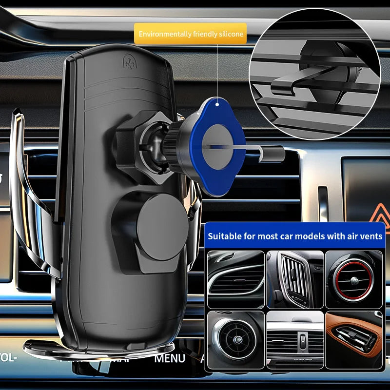 15W Magnetic Car Wireless Charger - 360° Air Vent Mount