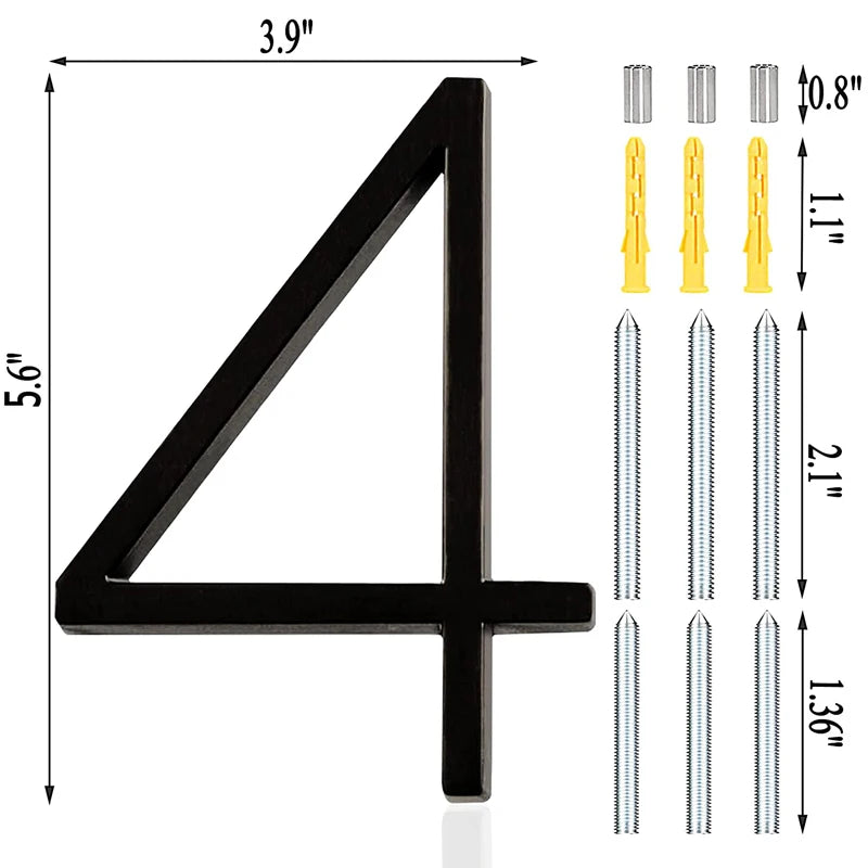 Extra Large Floating House Numbers 142mm - Modern Black Address Signs
