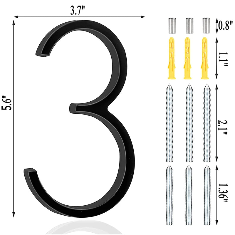 Extra Large Floating House Numbers 142mm - Modern Black Address Signs