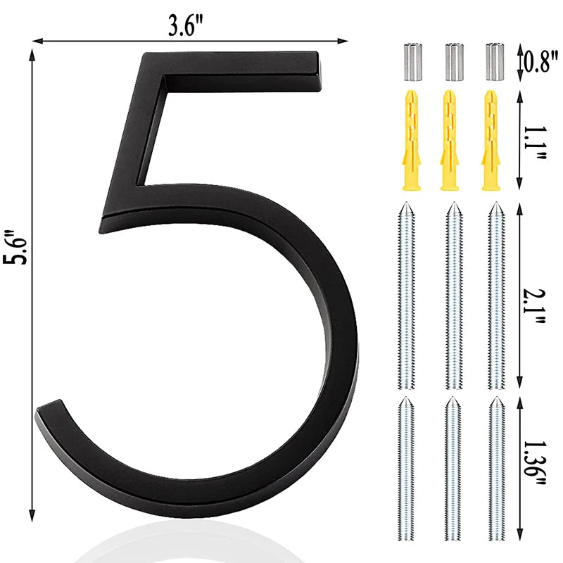 Extra Large Floating House Numbers 142mm - Modern Black Address Signs