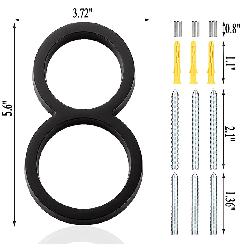 Extra Large Floating House Numbers 142mm - Modern Black Address Signs