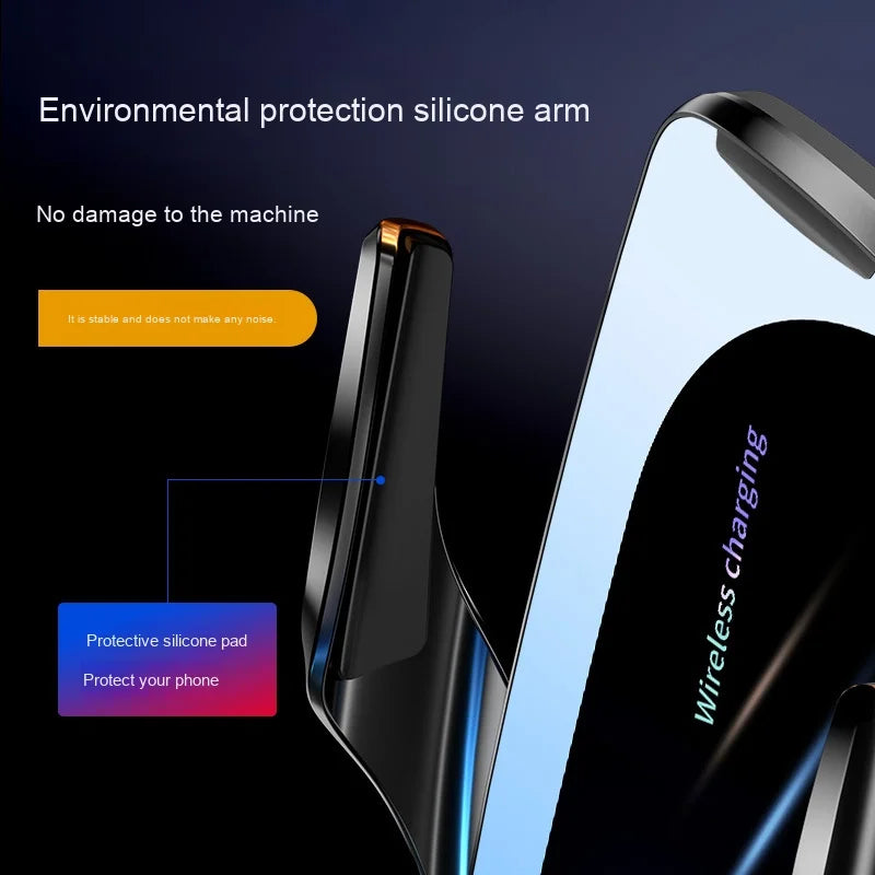 15W Car Wireless Charger Q96 - Auto Open/Close Phone Holder