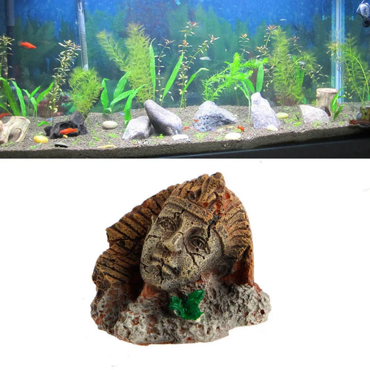 Egyptian Pharaoh Sphinx Aquarium Statue - Bascora