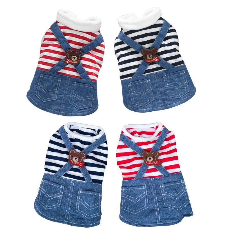 Vestidos de verano a rayas para mascotas