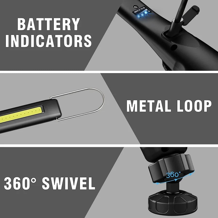 Portable LED Inspection Light - Magnetic COB Work Light for Car Repair
