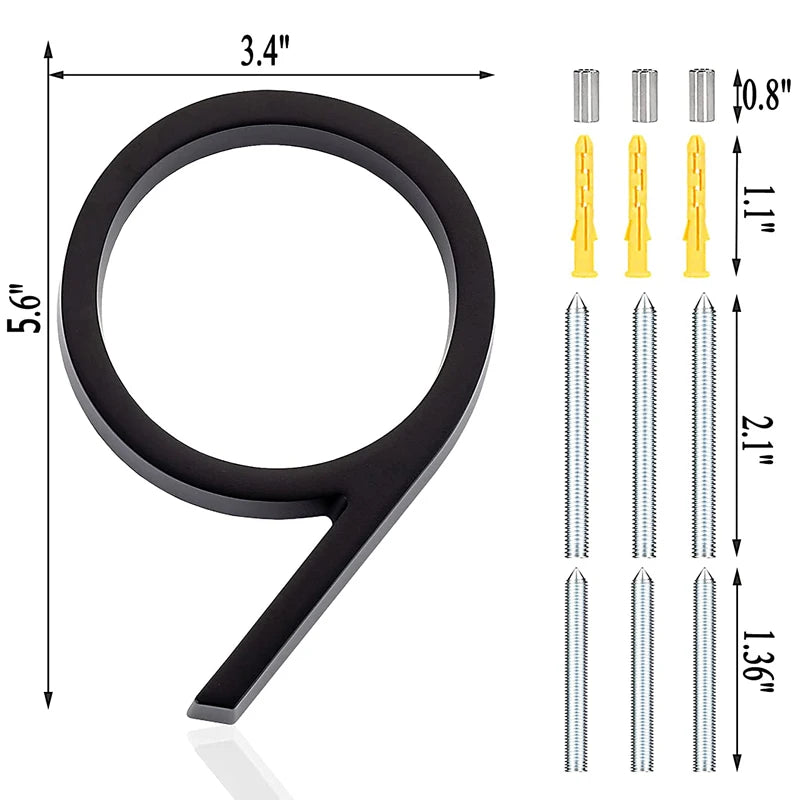 Extra Large Floating House Numbers 142mm - Modern Black Address Signs