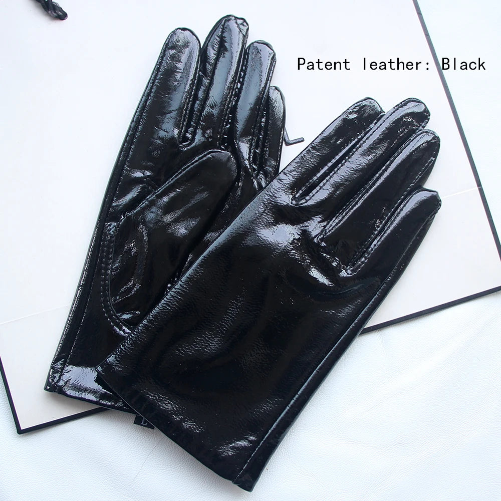 Guantes elegantes de piel de cordero con forro fino para mujer - Piel de oveja auténtica