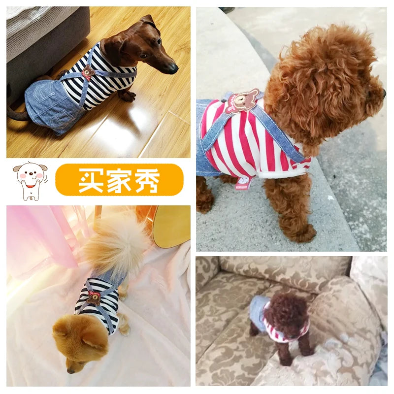 Vestidos de verano a rayas para mascotas