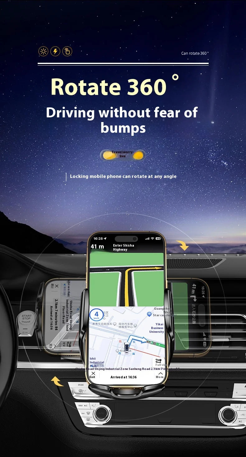 15W Car Wireless Charger Q96 - Auto Open/Close Phone Holder