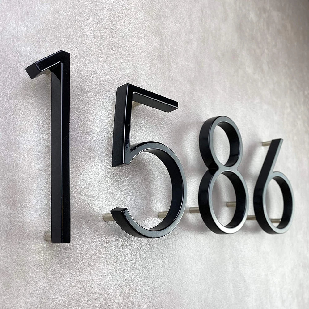 Extra Large Floating House Numbers 142mm - Modern Black Address Signs