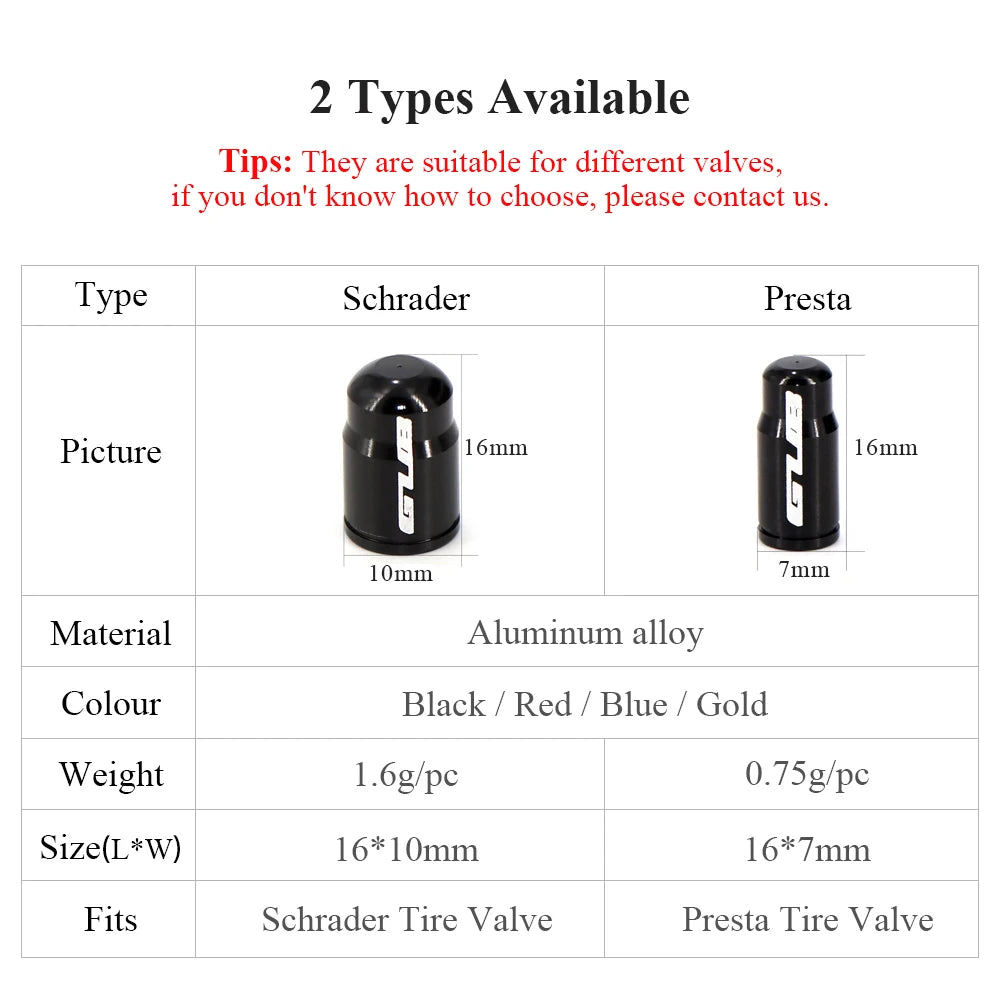 Aluminum CNC Bicycle Tire Valve Cap - Dustproof Schrader Presta