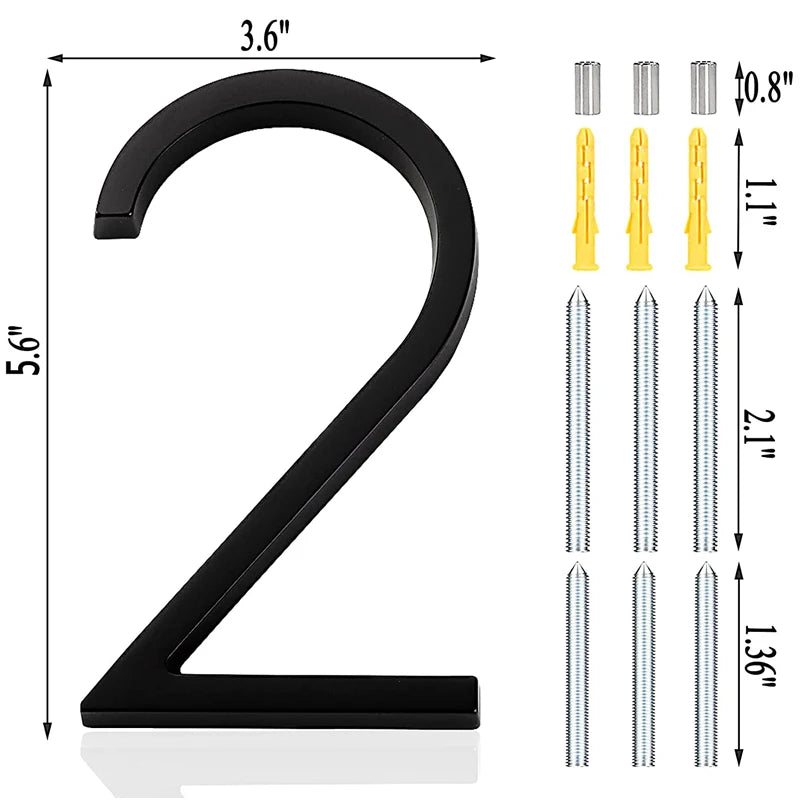 Extra Large Floating House Numbers 142mm - Modern Black Address Signs