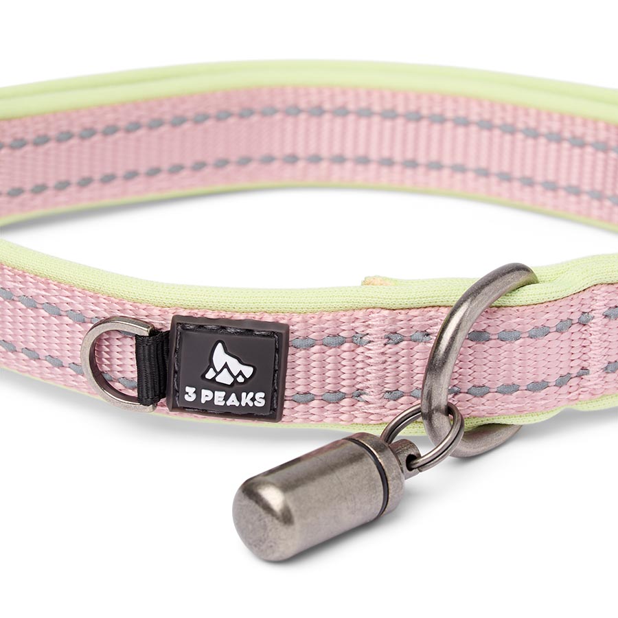 3 Peaks Padded Easy Clean Dog Collar Pink Large