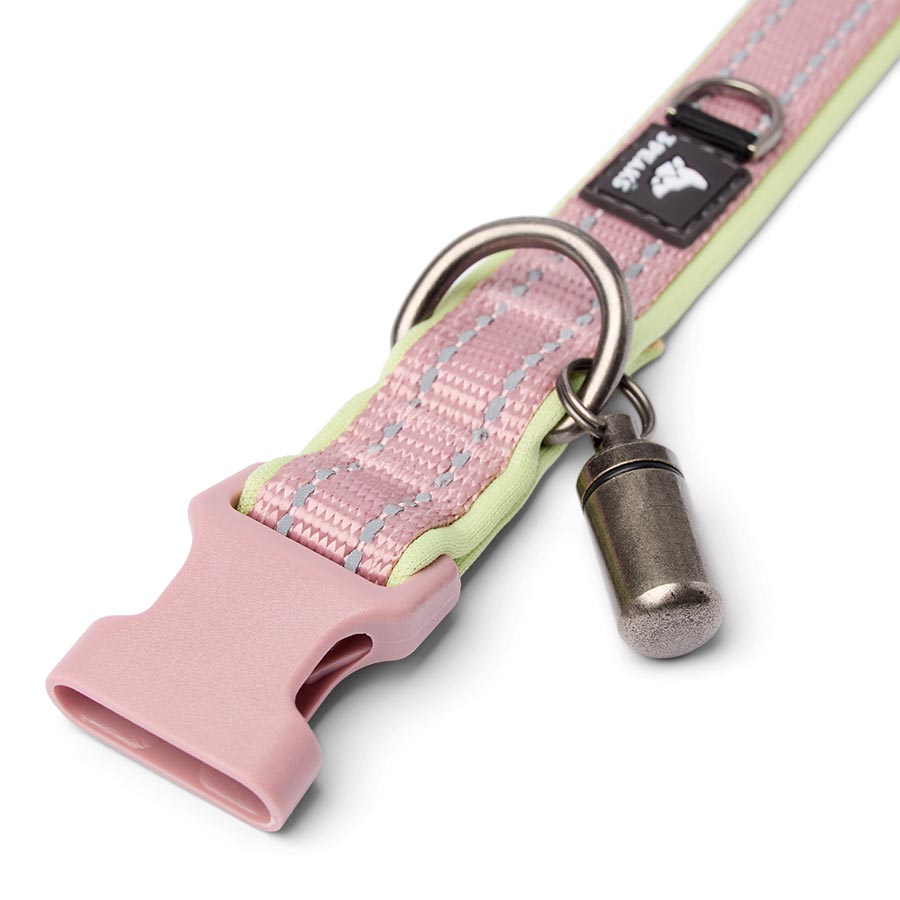 3 Peaks Padded Easy Clean Dog Collar Pink Large