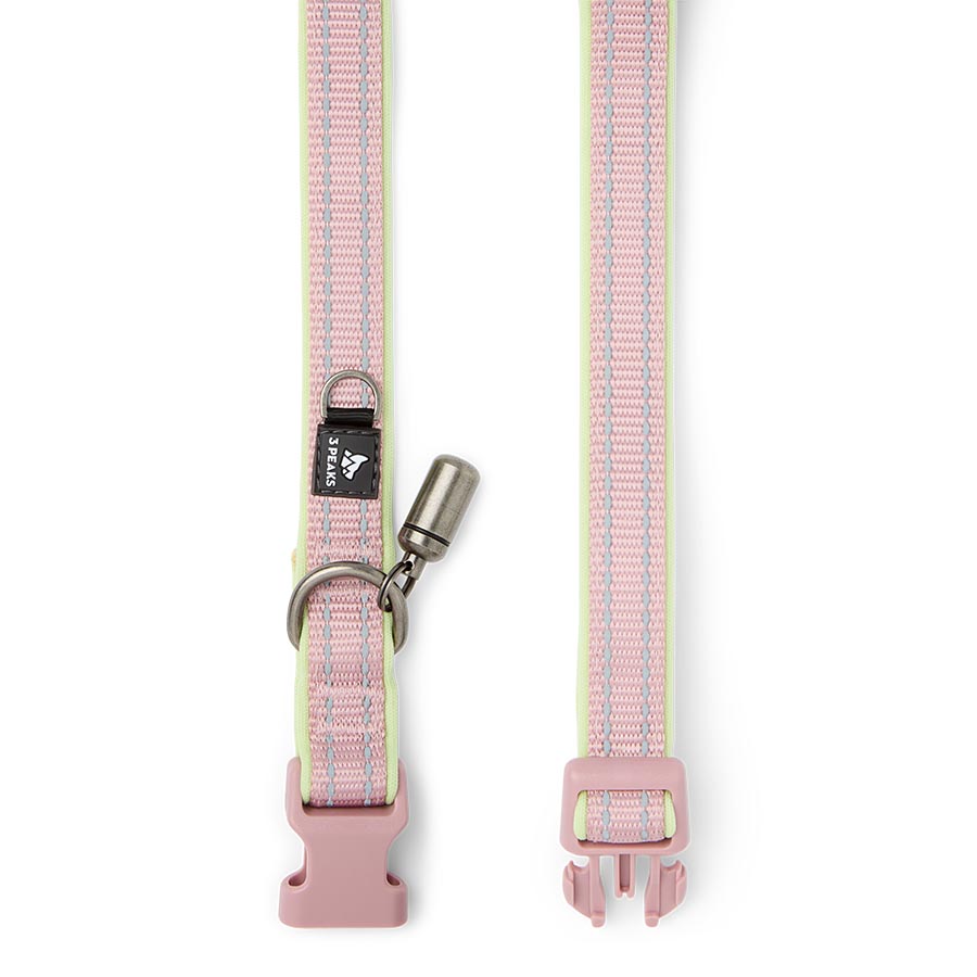 3 Peaks Padded Easy Clean Dog Collar Pink Large